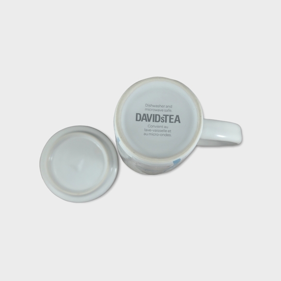 DAVIDS TEA Mug with Ceramic Lid Retired Nordic Blue Winter Tree Perfect Cup - Picture 6 of 6